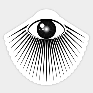 All seeing eye with rays of light Sticker